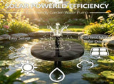 Solar Bird Bath Fountains, Solar Fountain Pump with 6 Nozzles, Free Standing Floating Solar Powered V1366-AZ2-W-11012