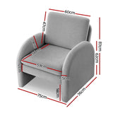 Artiss Armchair Accent Chair Lounge Tub Sofa Couch Curved Arm Seat Boucle Grey UPHO-E-ARM-02-TED-GY