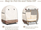 Patio Egg Chair Cover, Waterproof 420D Oxford Windproof Dustproof Cover with Zipper for Outdoor V1237-ZY-924-272