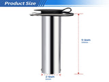 2 Pcs Stainless Steel Flush Mount Rod Holder 90&deg, Marine Fishing Rod Holder with PVC Liner & Drain V1188-MS-811-014