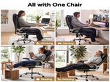Artiss 8 Point Massage Office Chair PU Leather Black MOC-1223-BK