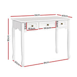 Artiss Console Table 3 Drawers White Hamptons DRESS-D-NEW-HS-3D