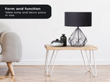 Sarantino Metal Wire Table Lamp in Black Finish With Black Drum Shade LMP-MLM-747