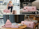 Womens 3-Piece Travel Bag Set Large Duffel, Crossbody Backpack & Toiletry Pouch for Gym, V1107-CS-LXZMBSJTF