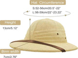 Straw Helmet Pith Bucket Sun Hat Men Vietnam War Army Hat Dad Boater Jungle Safari Explorer Miners V1259-DP01-A-3123