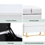 Artiss Storage Ottoman Blanket Box Criss-cross Linen White OTM-RTA-08-CRO-WH