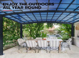 SHADE SHIELD Arched Double Carport 6.0m x 5.5m x 2.98m, Aluminium Alloy Frame, Polycarbonate Roof, V219-CPRDBLPCDM2A