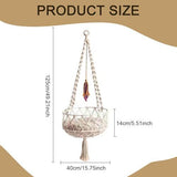 Cat Swing, 49 Inch Hanging Cat Bed with Cotton Mat, Boho Style with Tassel, Space Saving V1107-135-69183