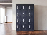 12-Door Locker for Office Gym Shed School Home Storage - 4-Digit Combination Lock V63-839121