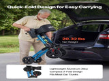 Rollator Walker with Seat for Seniors, Ultra Compact 3-Fold Rolling Walker, Lightweight Aluminum V952-XSZXQLSLHJQ145Q4C001V0
