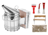 6Pcs/Set Stainless Steel Beehive Smoker Kit Bee Smoker Beekeeping Equipment for Outdoor V1294-YM0714-3111210231011
