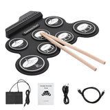 Portable Roll-Up Electronic Drum Seven Pads with Realistic Feel, Silent Practice, Foldable and Easy V1232-BXDZG-001