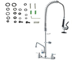 Commercial Faucet with Pre-Rinse Sprayer, 36" Height, 8" Center, 12" Swing Spout, Wall Mount Kitchen V952-BGSYCXSLTBGSR39MKV0