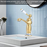 Stylish Antique Gold Brass Basin Faucet Hot and Cold Water Tap for Hotel Home Bathroom Use V1294-YM0901-3112200061411