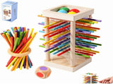 Wooden Stick Game, Montessori Board Game with 36 Colorful Sticks, 3-in-1 Ball and Stick Dexterity V1366-AZ2-W-10706