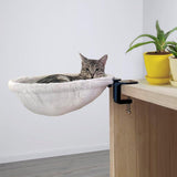 Cat Desk Bed, Ergonomic Cat Hammock for Office Desk, Sturdy Clamp-on Pet Bed for Remote Workers and V1237-ZY-924-066