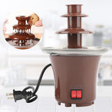 Three-Tier Hot Melt Chocolate Fountain Machine, Family Party Fondue Melting Pot with Rotating Tower V1366-AZ2-W-14784
