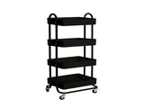 Levede 4 Tiers Kitchen Trolley Cart Black HO0576-4-BK_NZ