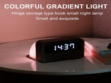 Digital Clock with Book Shaped Colorful Light,USB Charging Clock with LED Display,Night Light,Home & V1192-AZ-W-12069