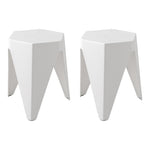 Artiss 2x Bar Stools Puzzle Plastic Foot Stool White AI-PP-STOOL-T-WH