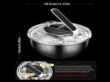 3.5L Stainless Steel Salad Spinner, Double-Layer Press Fruit Vegetable Dryer V1263-JX-5388