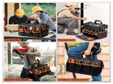 Heavy-Duty 17-Inch Tool Bag with 46 Pockets, Waterproof Base & Shoulder Strap V888-ELOSUNG37057