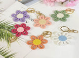 12 Pcs Daisy Party Favors Boho Woven Flowers Keychains Daisy Keychain for Boho Themed Birthday V1192-AZ-W-0507
