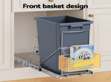 Cefito Pull Out Bin Kitchen Cabinet Slide Garbage Rubbish Bins Basket 40L Grey POT-BIN-40L-GY