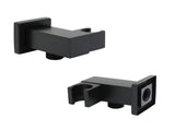 Matt Black Square Water Inlet Shower Head Bracket Adjustable Holder Wall Elbow Connector V1233-S018B2