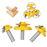 45 Degree Lock Miter Router Bit 3-Piece Set, for 31/64", 3/4"1"1/2 Inch Shank.Woodworking Tools V1369-AZ3-W-04898