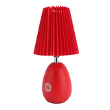 Red Pleated Table Lamp Beside Nightstand Lamp 3 Color Temperature Stepless Dimming Reading Desk Lamp V1294-YM0901-3119240151911