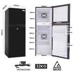 GECKO 142L Upright Portable Fridge / Freezer, 12V/24V/240V for Motorhome and Caravan, Black V219-CMPFRUGK14KA