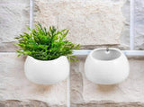 2pcs Hanging Planter Outdoor Round Pots Wall Plant Containers Whiteware Ceramic Planter Flower Pot V1192-AZ-W-27741