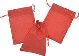 50Pcs Burlap Gift Bags 5 x 7 Inch, Red Linen Drawstring Christmas Candy Bags, Jute Sacks Jewelry V1259-DP01-F-110