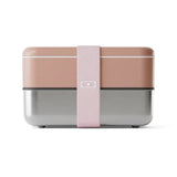 Monbento Mb Sense Original The Two-Tier Metal Food Container Sense Original - Pink Moka V398-MO-70460067