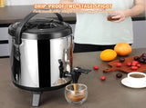 Stainless Steel Insulated Beverage Dispenser, 6 Liter, Thermal Hot and Cold Drink Server Dispenser V952-YLHLQQYX8L00TYE16V0