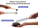 Healing Tuning Forks Set with 128Hz 136.1Hz 256Hz 384Hz Frequencies and Hockey Puck Activator for V1188-TR101-34420-1