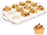 Silicone Regular Size Muffin Pan 12 Cups & Jumbo Muffin Pan with Metal Reinforced Frame V1258-DP02-C-26