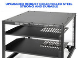 Alston 12U Open Frame Server Rack Hifi Device Rack with Vented Shelves Heavy Duty 4-Post AV/IT V985-12UOPENCABINET