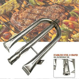 U Shaped Gas Grill Burner Tube Stainless Steel Adjustable Universal Replacement for Gas Grills V1189-LC-HW-00439