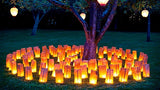 100 Pack White Happy Luminary Paper Candle Tea Light Lantern Bags Garden Anniversary V382-BDYLUM100