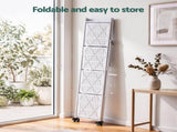 Artiss 5-Tier Foldable Kitchen Bakers Rack 71x160cm Microwave Stand White KR-MEL-5S-FOLD78-WH