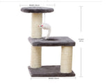 Cat Tree with Two Platforms, Scratching Posts, and Hanging Mouse Toy V888-ELOSUNG10675
