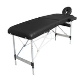 YES4HOMES 2 Fold Portable Aluminium Massage Table Massage Bed Beauty Therapy Black V278-ALUM-FOLD2-60F-BK