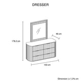 Solid Rubber Wood Dresser with Mirror in Oak colour V43-DRS-ARLO-OK