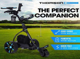 THOMSON Golf Buggy Electric Trolley Automatic Motorised Foldable Cart LED Black V219-GLFBUGTHOA18B