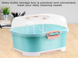 Baby Bottle Holder, Portable Large Capacity Toddler Bottles Storage Box with Lid Cover Anti-Dust V1370-AZ4-07159