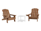 Gardeon Outdoor Table and Chairs HDPE Folding Adirondack Beach Chair Patio Furniture FF-BEACH-3HEFD-BR