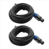 2 Pack 25 Ft Male Speakon to Cables, Professional 12 Gauge AWG Audio Cord DJ Speaker Cable Wire with V1192-AZ-W-22778