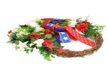 4th of July Patriotic Wreath Independence Day Wreath Decorations for Front Door Fireplace V1294-YM0715-3115220063011